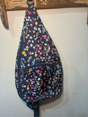 Vera Bradley Navy Floral Sling Crossbody